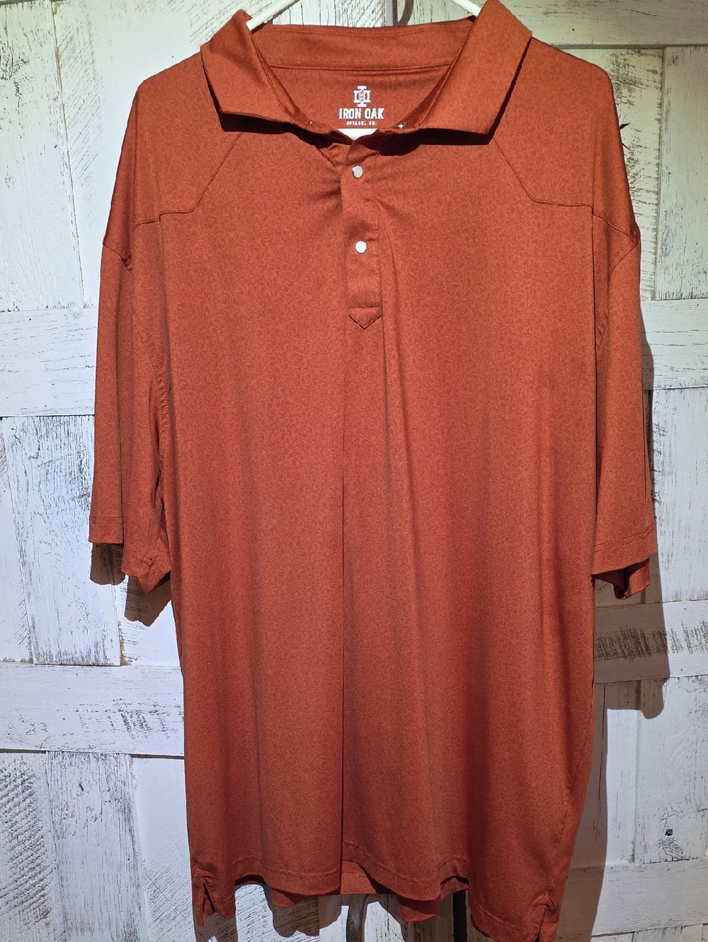 Iron Oak Western Pearlsnap Men's Polo Shirt - Rust Orange